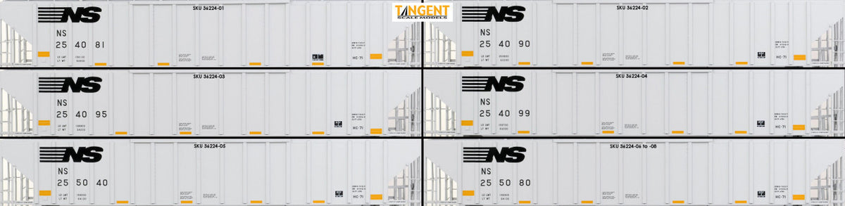 Tangent Scale Models HO 36224-03 NW Roanoke Shops 4750CuFt Covered Hopper Norfolk Southern 'Conspicuity HC-71 2005+' NS #254095