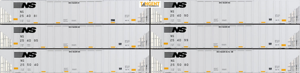 Tangent Scale Models HO 36224-07 NW Roanoke Shops 4750CuFt Covered Hopper Norfolk Southern 'Conspicuity HC-71 2005+' NS #255073