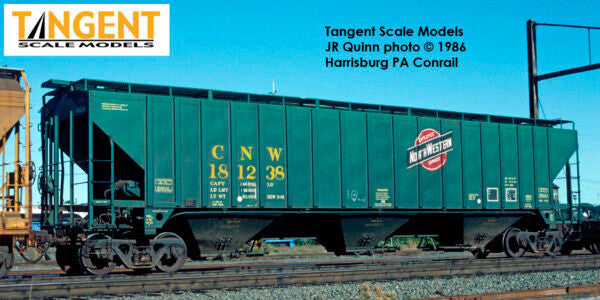 Tangent Scale Models HO 36360-03 PS4750 Covered Hopper Chicago and North Western Delivery Green 3-1981 CNW #181075