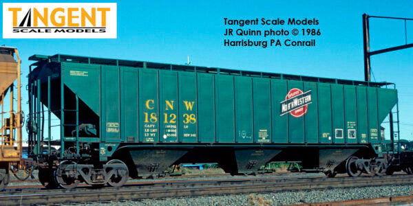 Tangent Scale Models HO 36360-08 PS4750 Covered Hopper Chicago and North Western Delivery Green 3-1981 CNW #181110