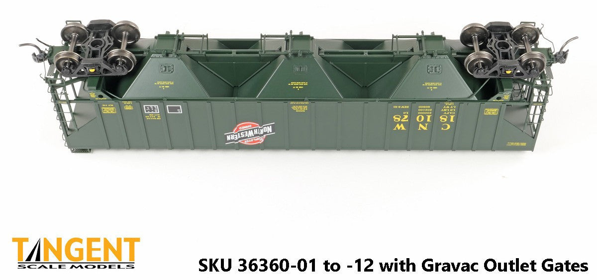 Tangent Scale Models HO 36360-15 PS4750 Covered Hopper Chicago and North Western Delivery Green 3-1981 CNW #181286