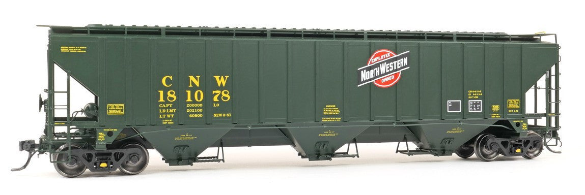 Tangent Scale Models HO 36360-17 PS4750 Covered Hopper Chicago and North Western Delivery Green 3-1981 CNW #181378