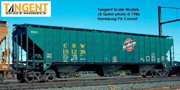 Tangent Scale Models HO 36360-19 PS4750 Covered Hopper Chicago and North Western Delivery Green 3-1981 CNW #181523