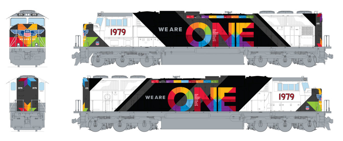Kato N 176-1979-S DCC/ESU LokSound V5 Micro Equipped EMD SD70M Locomotive w/Standard Flat Radiators Union Pacific 'We Are One' UP #1979