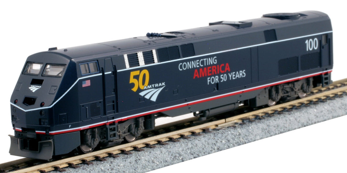 Kato N 176-6035 DCC Ready GE P42 Genesis Diesel Locomotive Amtrak "Midnight Blue" w/ 50th Anniversary Logo AMTK #100