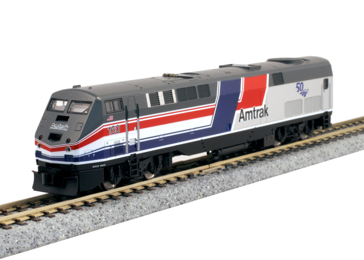 Kato N 176-6038-LS-DMW GE P42 Genesis with DCC/ESU LokSound V5 Amtrak 'Dash 8' Phase III w/ 50th Anniversary Logo AMTK #160