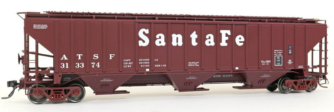 Tangent Scale Models HO 36372-06 PS4750 Covered Hopper Atchison, Topeka and Santa Fe 'GA-180 Delivery 1-1973' ATSF #313361