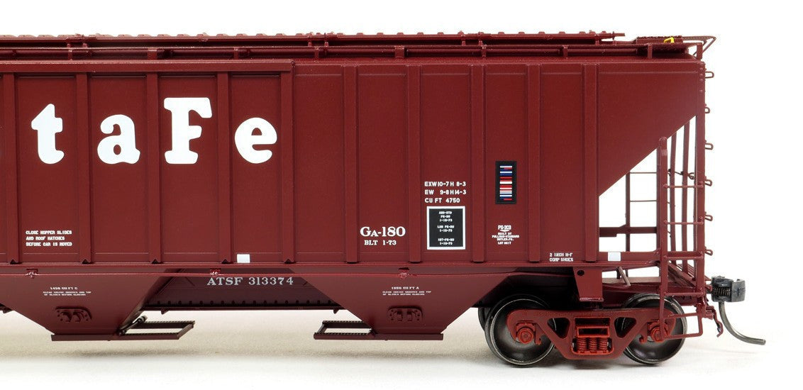 Tangent Scale Models HO 36372-08 PS4750 Covered Hopper Atchison, Topeka and Santa Fe 'GA-180 Delivery 1-1973' ATSF #313396