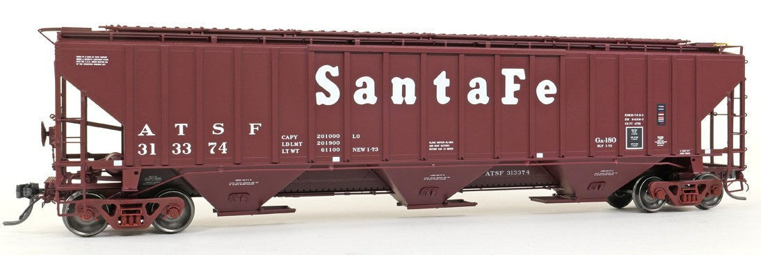 Tangent Scale Models HO 36372-12 PS4750 Covered Hopper Atchison, Topeka and Santa Fe 'GA-180 Delivery 1-1973' ATSF #313485