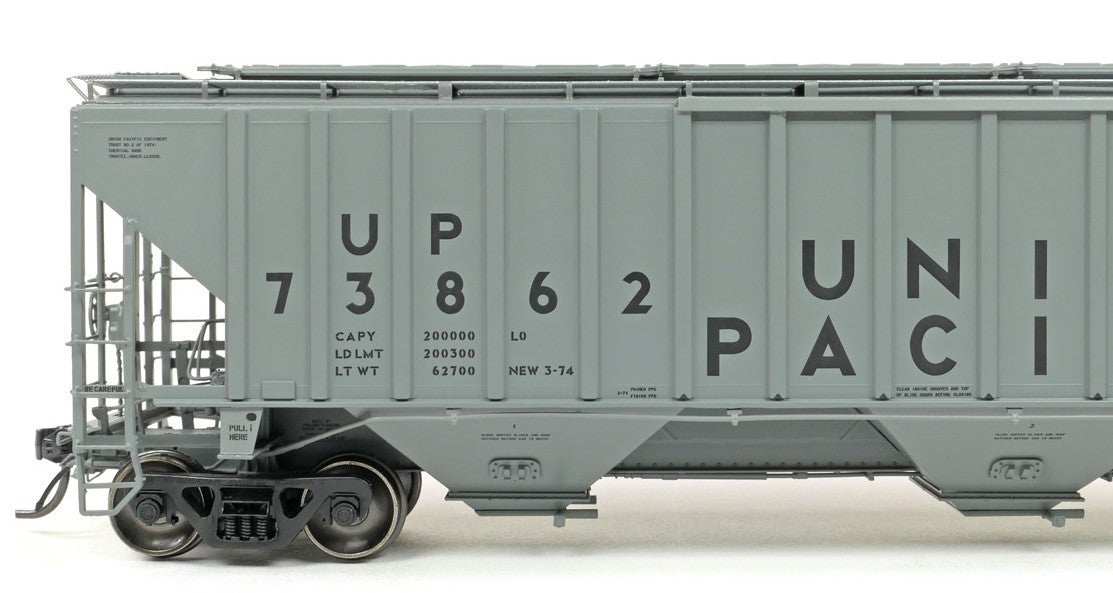 Tangent Scale Models HO 36373-10 PS4750 Covered Hopper Union Pacific 'Delivery Gray CH-100-28 3-1974' UP #74031