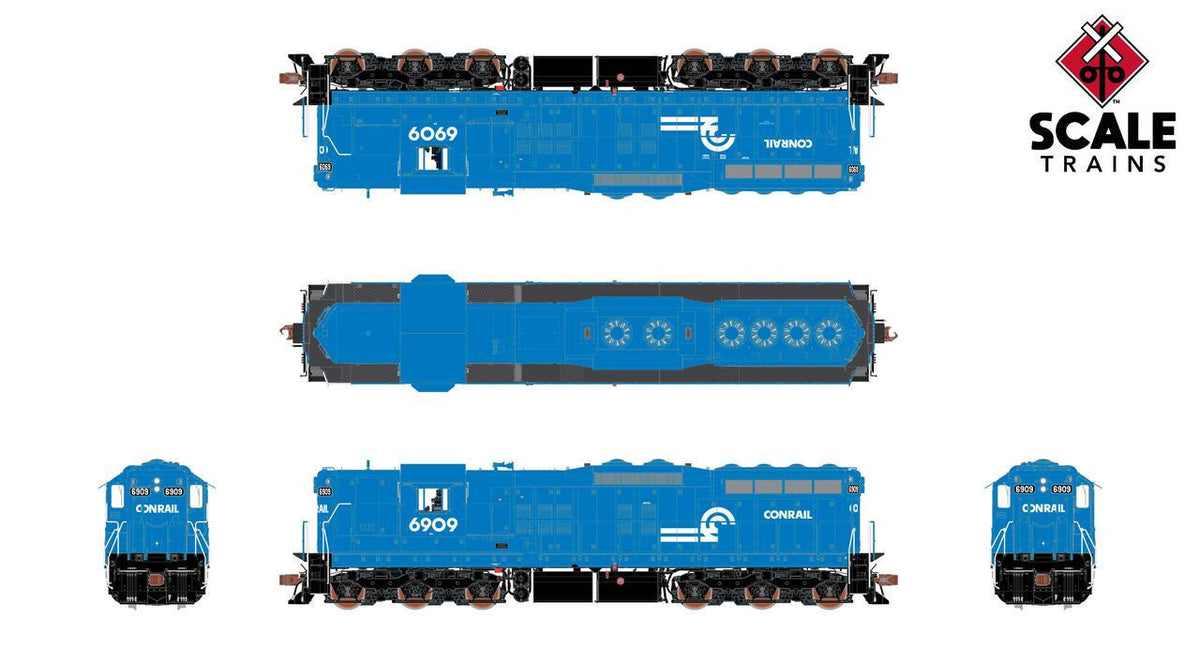 ScaleTrains Rivet Counter HO SXT41163 DCC Ready EMD SD9 Locomotive Conrail 'Can Opener' CR #6921
