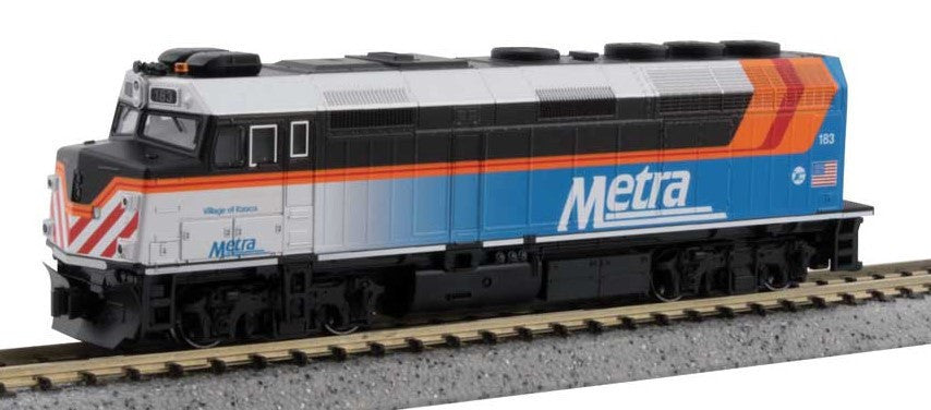Kato N 1769108-DCC DCC/TCS Decoder Equipped EMD F40PH Commuter Locomotive w/ Ditch Lights Metra #183 'Village of Itasca' 2018 Scheme