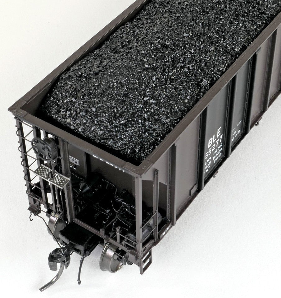 Tangent Scale Models HO 32060-32 Pullman-Standard 3400CuFt Quad Coal Hopper Bessemer and Lake Erie 'Delivery Cor-ten Black 1975' BLE #65308