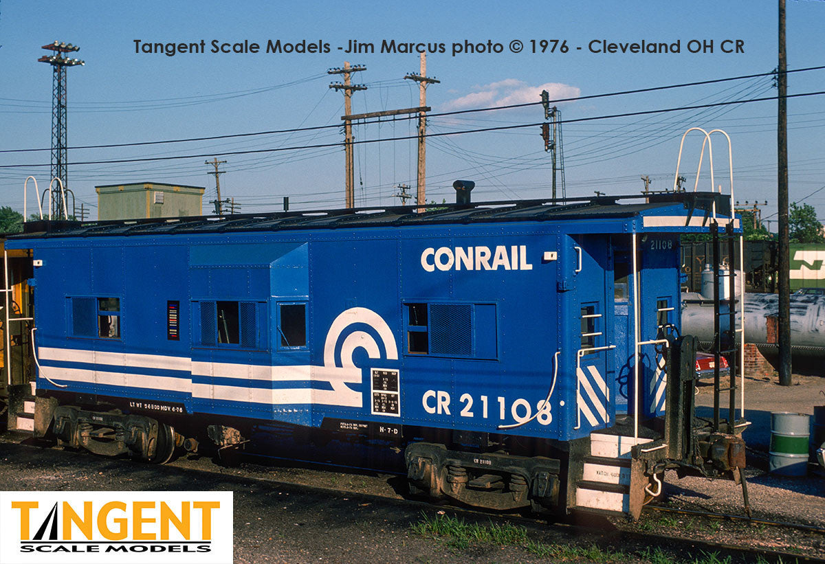 Tangent Scale Models HO 60713-03 Erie ICC Bay Window Caboose Conrail N7D 'Blue Repaint 6-1976' CR #21110
