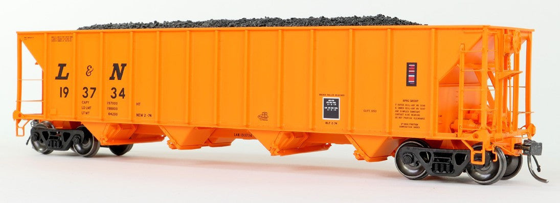 Tangent Scale Models HO 32014-08 Bethlehem Steel 3350CuFt Quad Coal Hopper Louisville & Nashville 'Delivery Orange' 1974 L&N #193550