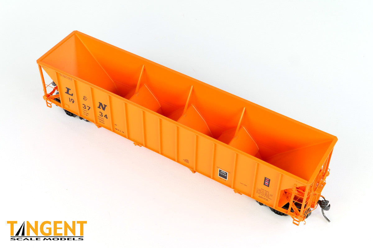 Tangent Scale Models HO 32014-10 Bethlehem Steel 3350CuFt Quad Coal Hopper Louisville & Nashville 'Delivery Orange' 1974 L&N #193574