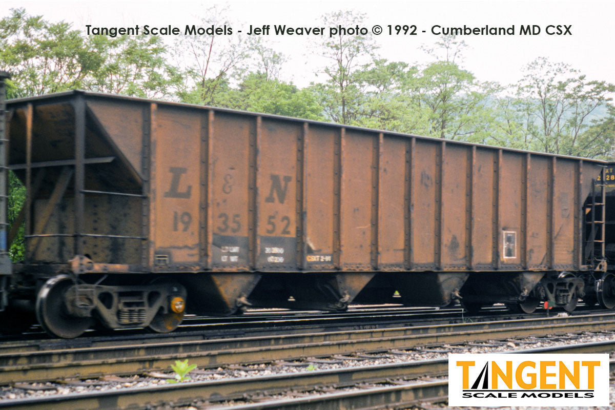 Tangent Scale Models HO 32015-09 Bethlehem Steel 3350CuFt Quad Coal Hopper CSXT Era 'Ex-L&N Orange' 1991+ L&N #193660