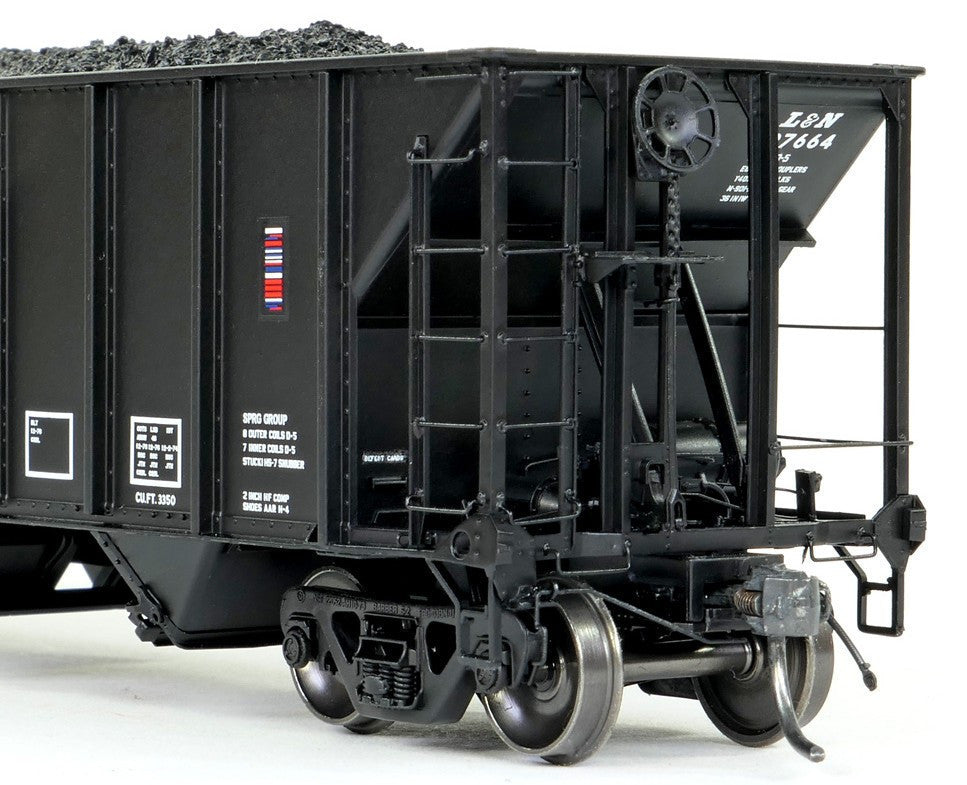 Tangent Scale Models HO 32016-18 Bethlehem Steel 3350CuFt Quad Coal Hopper Louisville & Nashville 'Delivery White Slant 1976' LN #197545