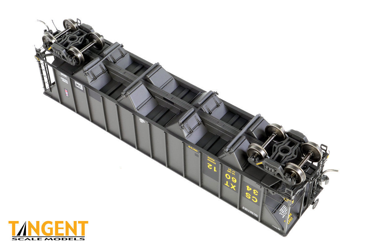 Tangent Scale Models HO 32017-05 Bethlehem Steel 3350CuFt Quad Coal Hopper CSXT Era 'Restencil Ex-LN White Slant 1990+' CSXT #346066