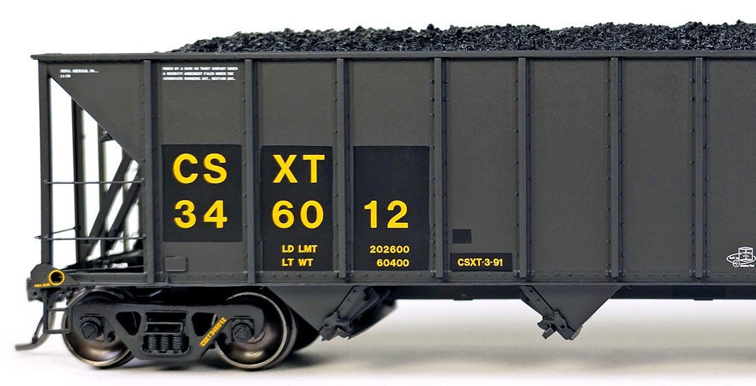 Tangent Scale Models HO 32017-08 Bethlehem Steel 3350CuFt Quad Coal Hopper CSXT Era 'Restencil Ex-LN White Slant 1990+' CSXT #346197