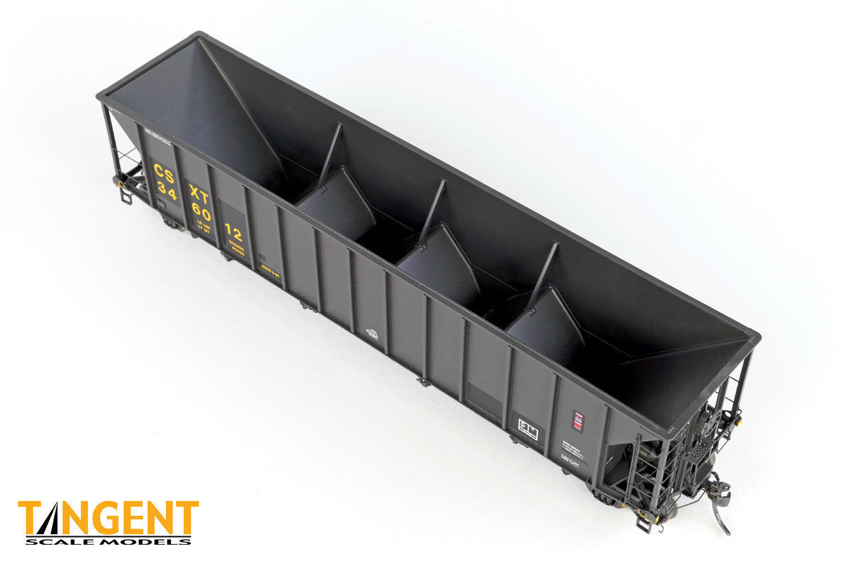 Tangent Scale Models HO 32017-07 Bethlehem Steel 3350CuFt Quad Coal Hopper CSXT Era 'Restencil Ex-LN White Slant 1990+' CSXT #346146