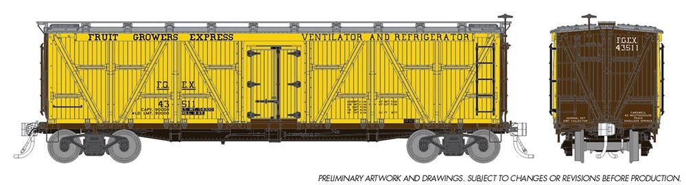 Rapido Trains Inc HO 177203A FGE R7 Reefer FGE - Silver Roof Scheme - Single Car