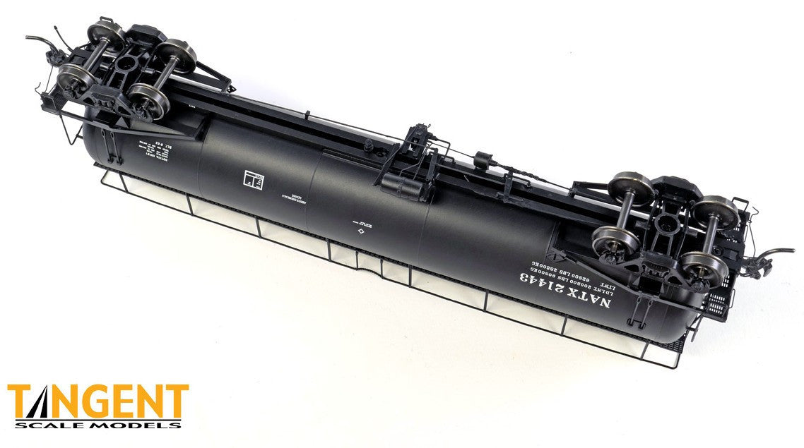 Tangent Scale Models HO 31013-03 NACC 1963-Design 20,500 Gallon Non-Insulated Tank Car 'Black Lease Repaint 1990+' NATX #21443