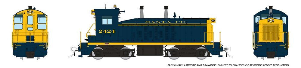 Rapido Trains Inc HO 27064 DCC Ready EMD SW9 Locomotive Santa Fe 'Bookend Scheme' ATSF #2433