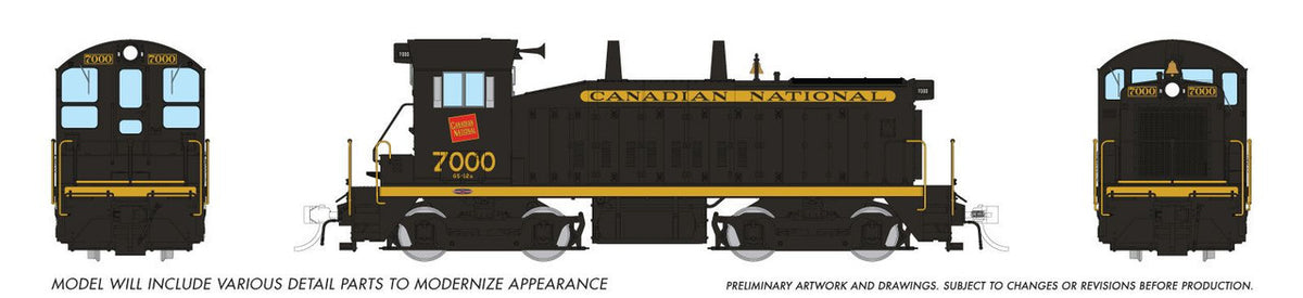 Rapido Trains Inc HO 27073 DCC Ready EMD SW9 Locomotive Canadian National 'Black Scheme' CN #7009