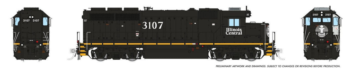 Rapido Trains Inc HO 40554 DCC/ESU LokSound V5 Equipped EMD GP40R Locomotive Illinois Central 'Black Scheme' IC #3138