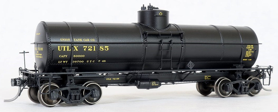 Tangent Scale Models HO 19026-03 General American GATC 8,000 Gallon 1917-Design Radial Course Tank Car UTLX 'Black Repaint 1948+' UTLX #72164