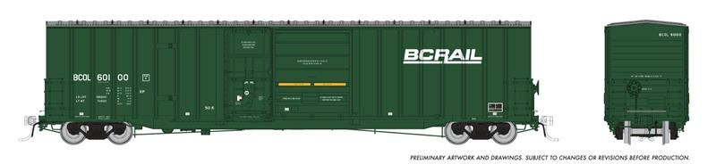Rapido Trains Inc HO 191001A Trenton Works 6637cuft Boxcar BC Rail "As-Delivered" Single Car #1