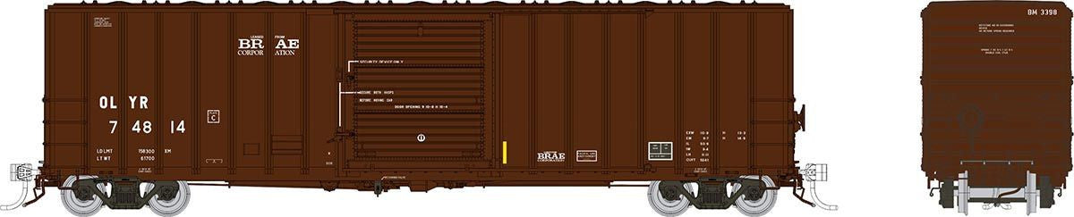 Rapido Trains Inc HO 198005A PC&F 5241cuft Boxcar Olympic Railroad Co OLYR Set #1 Single Car