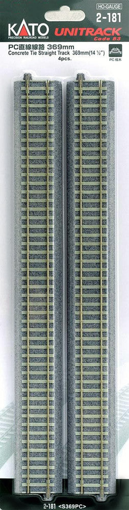 Kato HO Unitrack 2-181 Concrete Tie Straight Track 369mm 14 1/2" 4 pieces