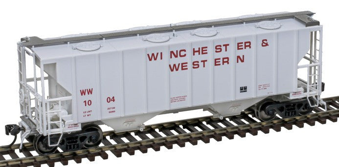Atlas Master HO 20007701 Portec 3000 2-Bay Covered Hopper Winchester & Western WW #1004