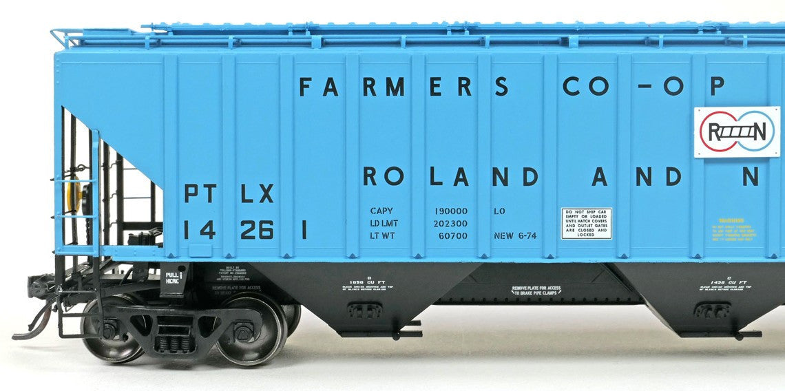 Tangent Scale Models HO 20078-02 PS4750 Covered Hopper Pullman Transport Leasing Company 'Roland & Nevada Iowa 1974' PTLX #14251