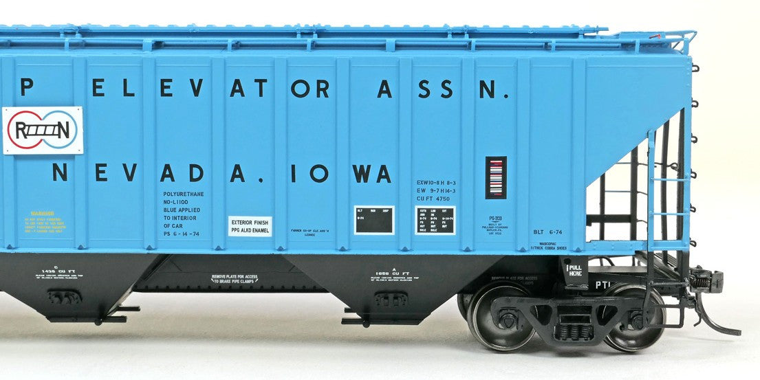 Tangent Scale Models HO 20078-01 PS4750 Covered Hopper Pullman Transport Leasing Company 'Roland & Nevada Iowa 1974' PTLX #14245