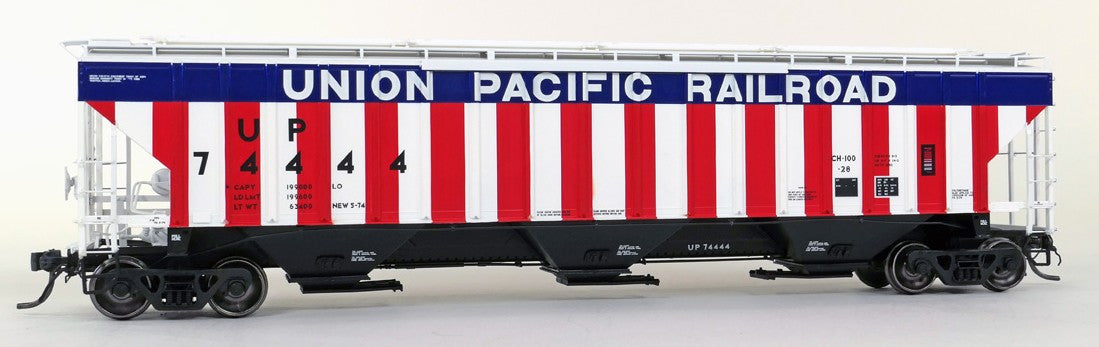 Tangent Scale Models HO 20088-01 PS4750 Covered Hopper Union Pacific 'Bicentennial CH-100-28 1974' UP #7444
