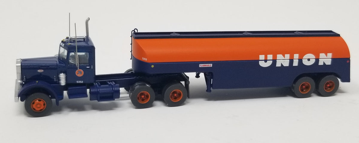 Trainworx N 55125 Vintage Fuel Tanker Peterbilt 351 Tractor Trailer Set - UNION