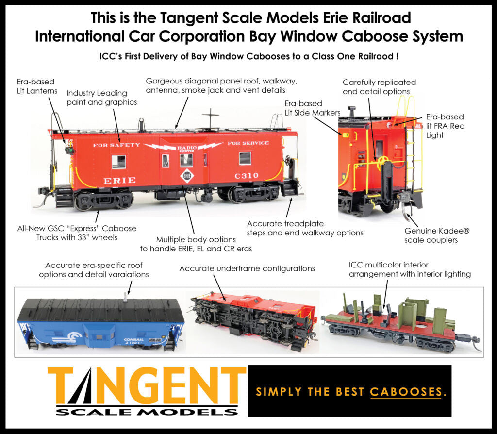 Tangent Scale Models HO 60713-01 Erie ICC Bay Window Caboose Conrail N7D 'Blue Repaint 6-1976' CR #21108