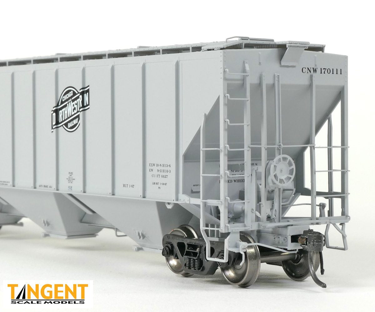 Tangent Scale Models HO 21027-05 Pullman-Standard PS-2 4427 High Side Covered Hopper Chicago North Western 'Delivery 1-1967' CNW #170063