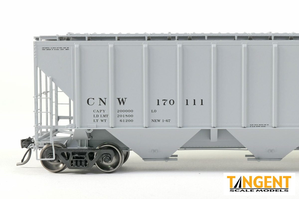 Tangent Scale Models HO 21027-03 Pullman-Standard PS-2 4427 High Side Covered Hopper Chicago North Western 'Delivery 1-1967' CNW #170042