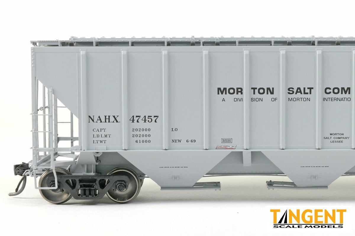 Tangent Scale Models HO 21033-03 Pullman-Standard PS-2 4427 High Side Covered Hopper NAHX 'Morton Salt 6-1969' NAHX #47462