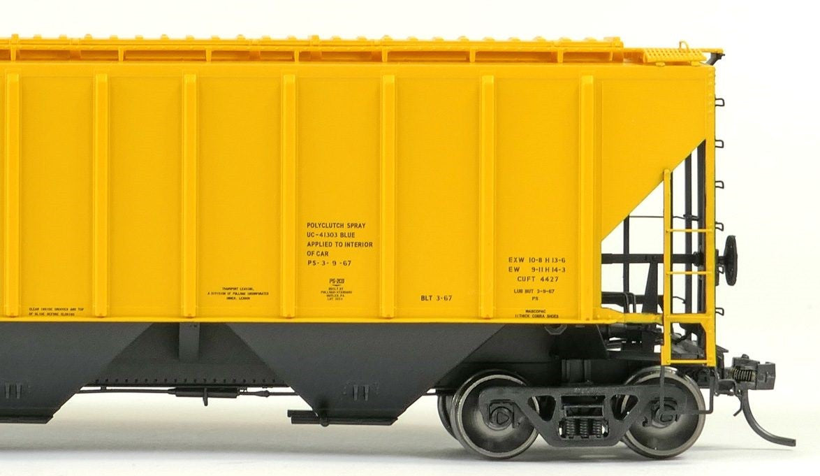 Tangent Scale Models HO 21041-05 Pullman-Standard PS-2 4427 High Side Covered Hopper TLDX 'Delivery Yellow Lease 3-1967' TLDX #6884