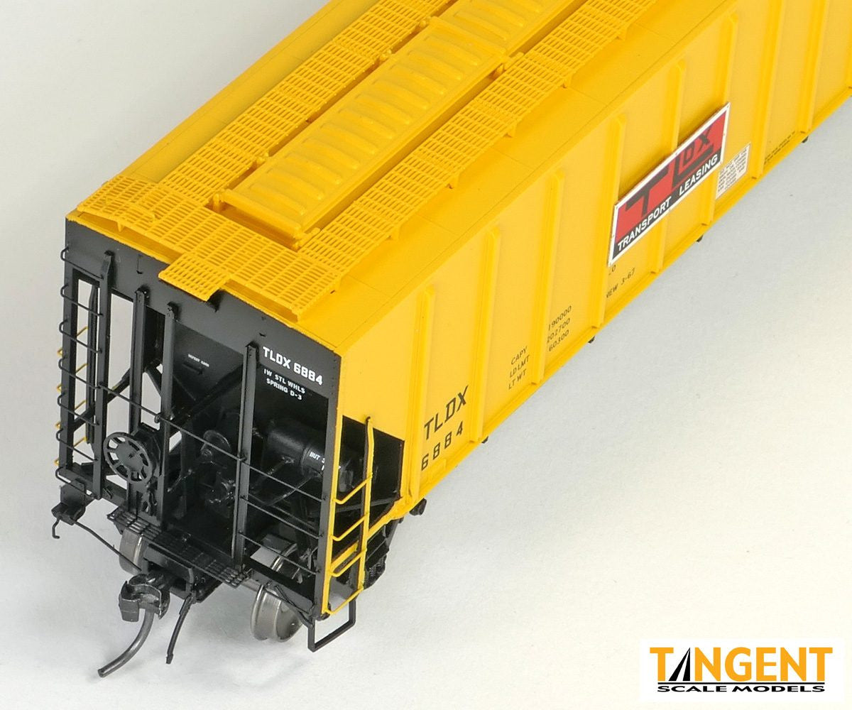 Tangent Scale Models HO 21041-05 Pullman-Standard PS-2 4427 High Side Covered Hopper TLDX 'Delivery Yellow Lease 3-1967' TLDX #6884