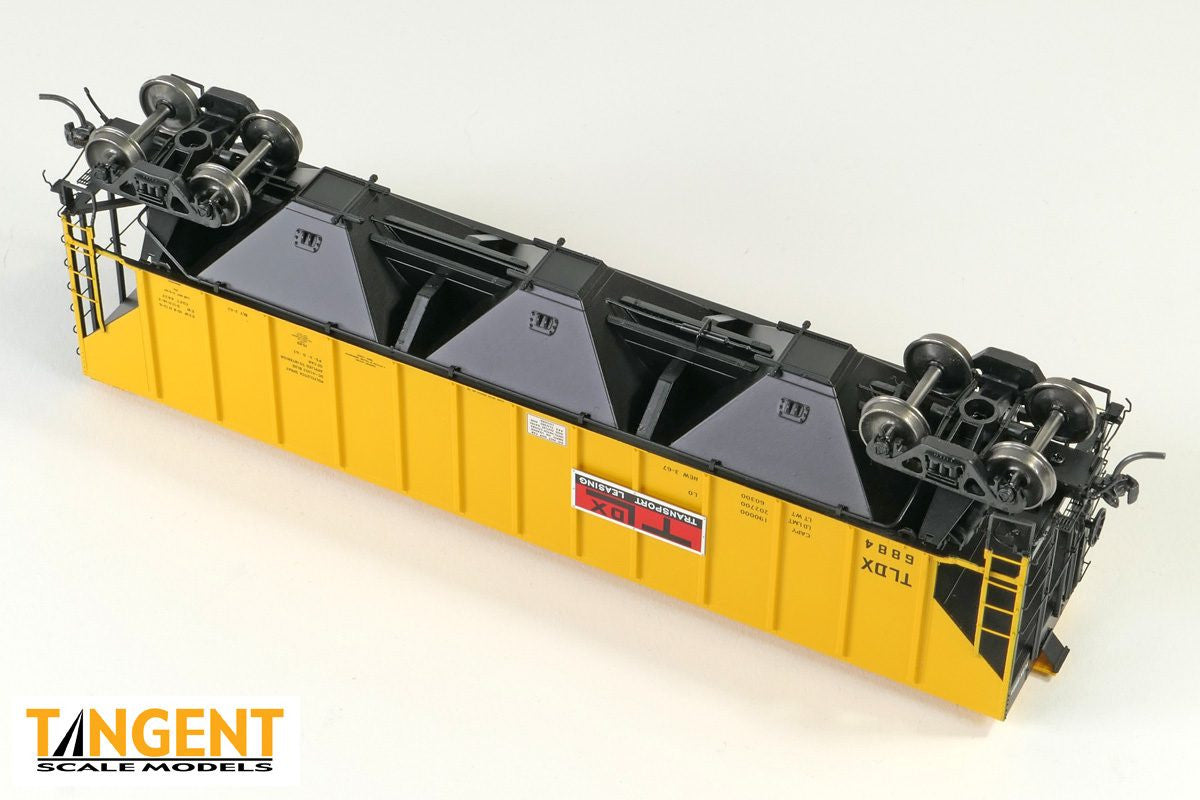 Tangent Scale Models HO 21041-02 Pullman-Standard PS-2 4427 High Side Covered Hopper TLDX 'Delivery Yellow Lease 3-1967' TLDX #6871