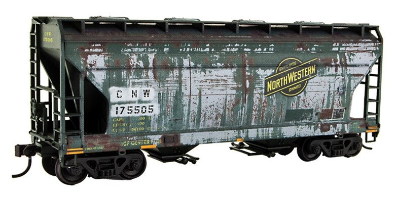 Atlas Micro-Trains HO 220010003 Accurail 2-Bay Covered Hopper Kit Weathered CNW #175505