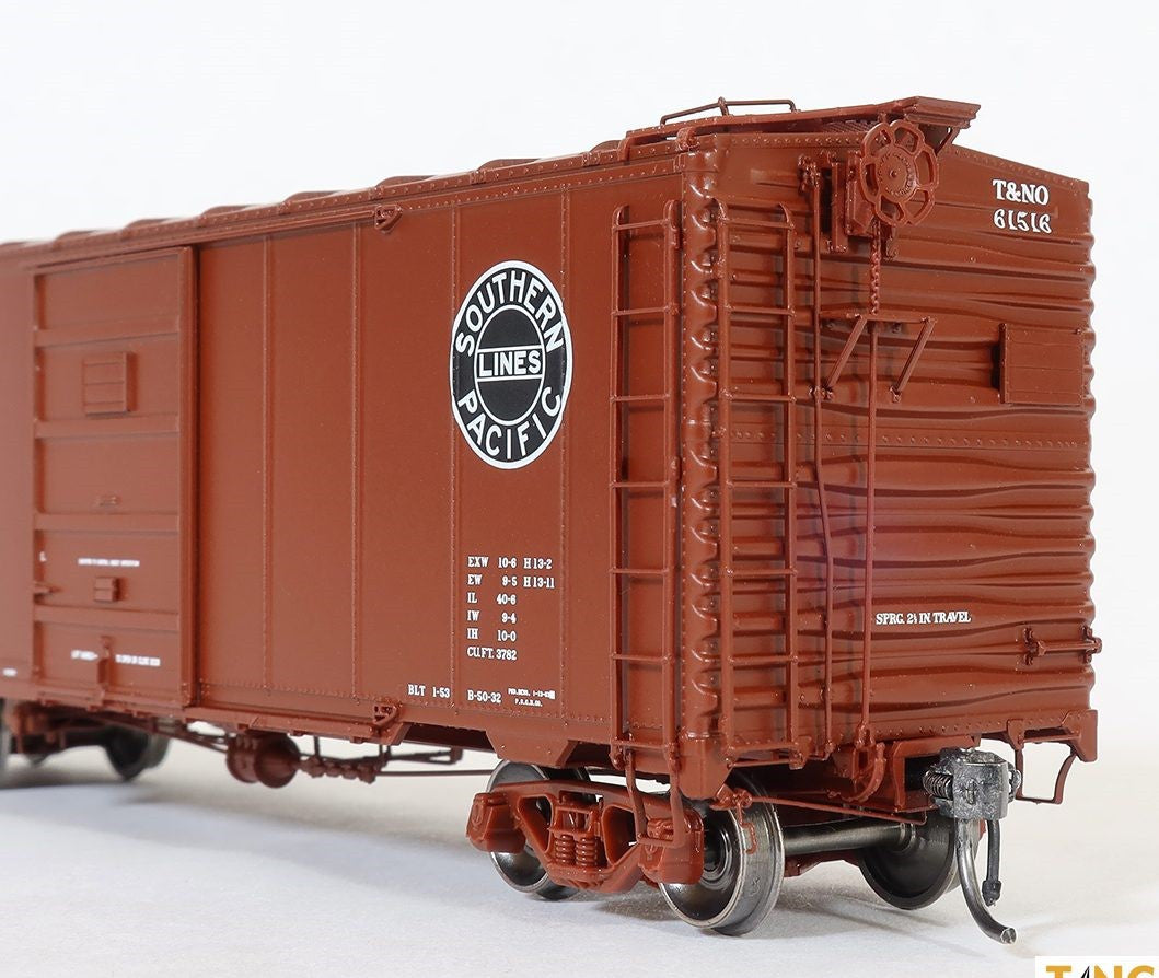 Tangent Scale Models HO 23121-04 Pullman-Standard Southern Pacific Lines Postwar 40'6" Box Car w/ 7′ Door Texas & New Orleans Brown B-50-32 'Delivery 1953+' T&NO #61527