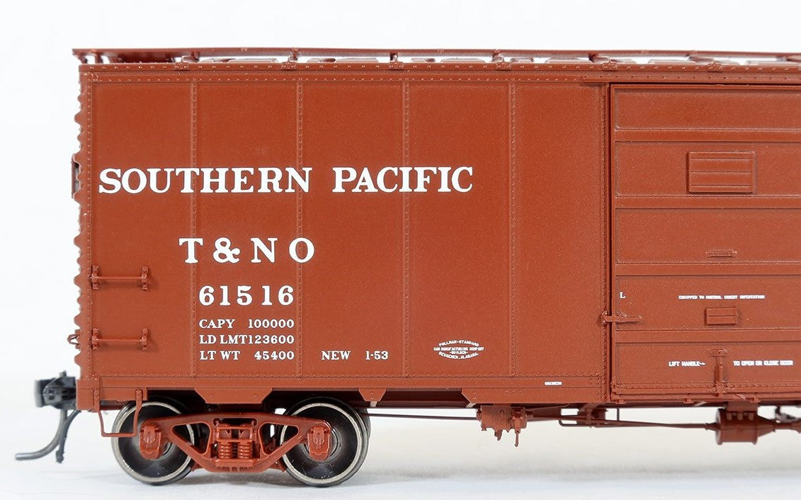 Tangent Scale Models HO 23121-04 Pullman-Standard Southern Pacific Lines Postwar 40'6" Box Car w/ 7′ Door Texas & New Orleans Brown B-50-32 'Delivery 1953+' T&NO #61527