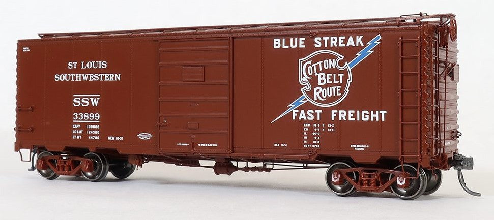 Tangent Scale Models HO 23122-06 Pullman-Standard Southern Pacific Lines Postwar 40'6" Box Car w/ 7′ Door St. Louis Southwest Brown 'Delivery 1951+' SSW #33886